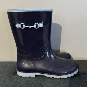 Gucci Kids Children's Blue Rubber Rain Boot w/Horsebit detail